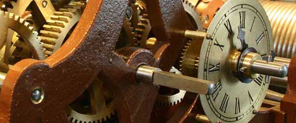Mécanisme d’horloge de clocher en laiton, avec cadran à chiffres romains